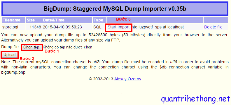 import database bigdump