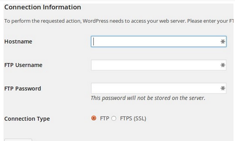 Khắc phục lỗi hỏi mật khẩu FTP trên wordpress khi upgrade, install theme, plugin