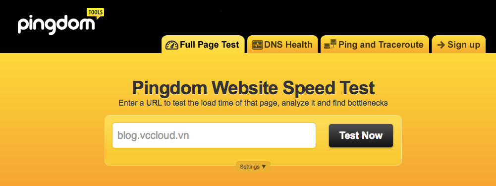 ping dom page speed test